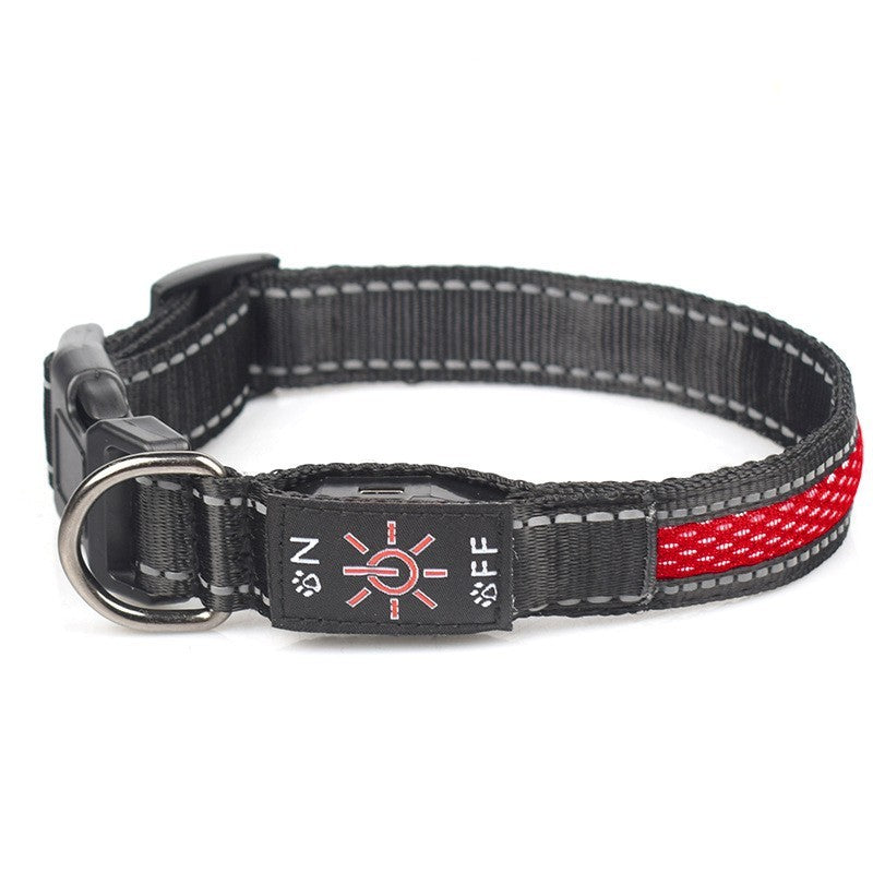 LED Luminous Waterproof Nylon Mesh Pet Collar with Type-C Charging Port – Durable & Visible