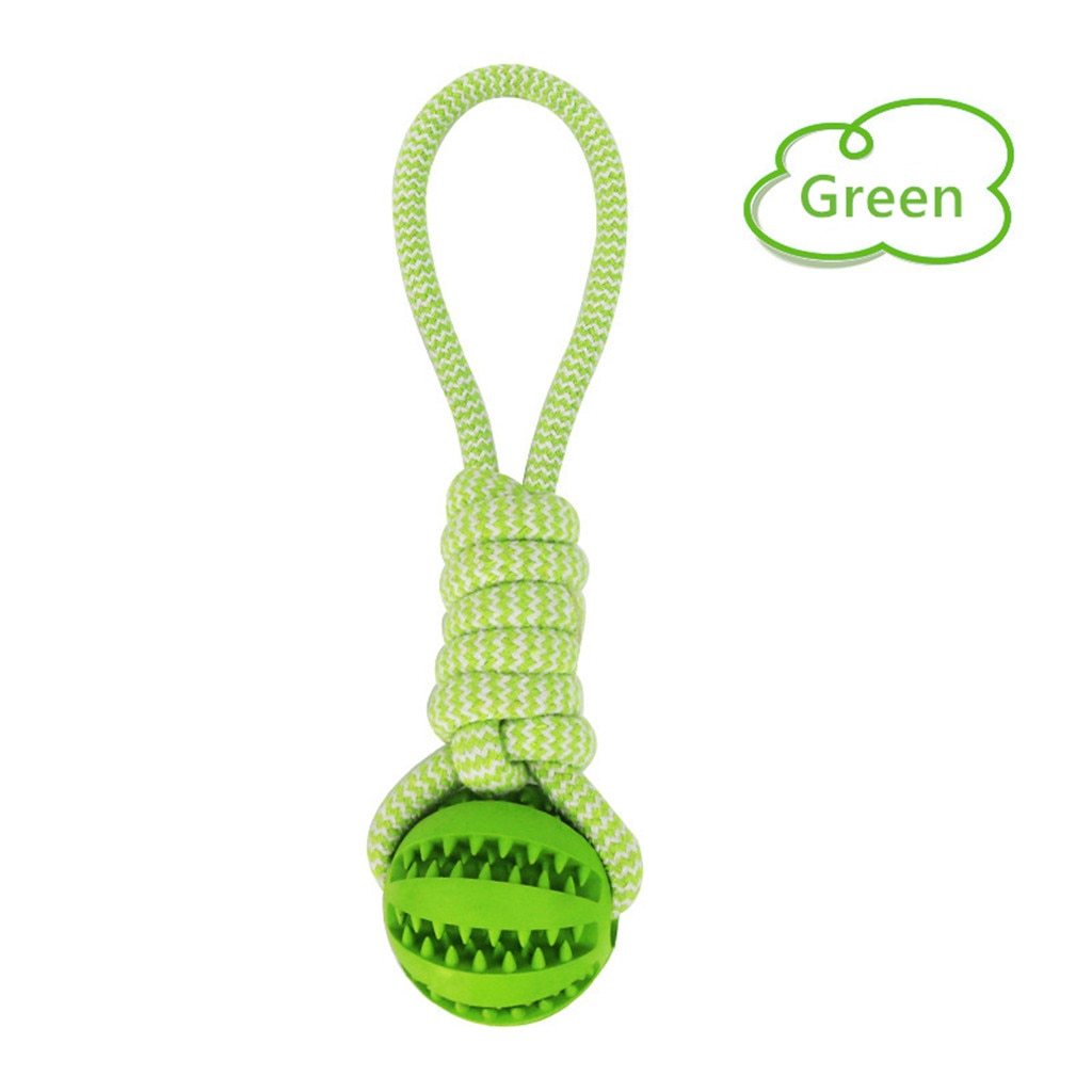 Interactive Dog Toy Balls – Treat-Dispensing Rope & Rubber Chew Balls for Small & Medium Dogs, Bite-Resistant & Dental-Cleaning