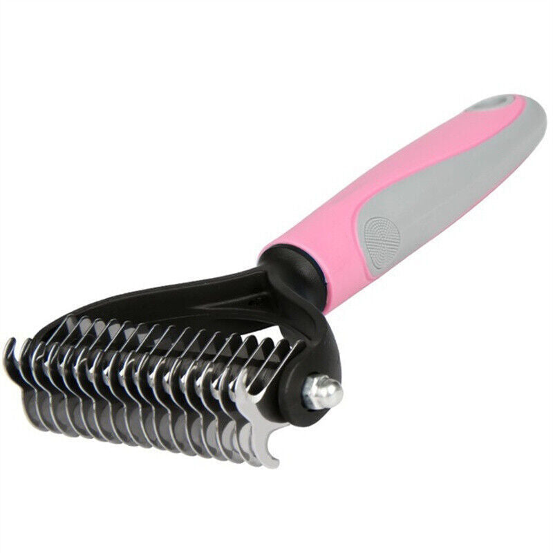 Double-Sided Pet Grooming Brush – Deshedding & Dematting Rake Comb for Dogs & Cats, Fur Remover for Small to Large Breeds