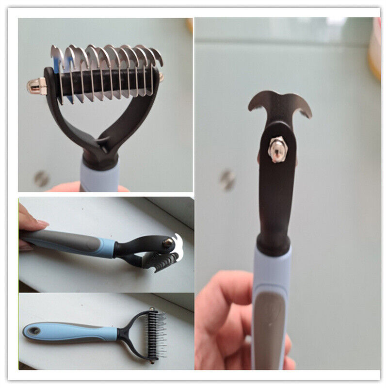Double-Sided Pet Grooming Brush – Deshedding & Dematting Rake Comb for Dogs & Cats, Fur Remover for Small to Large Breeds