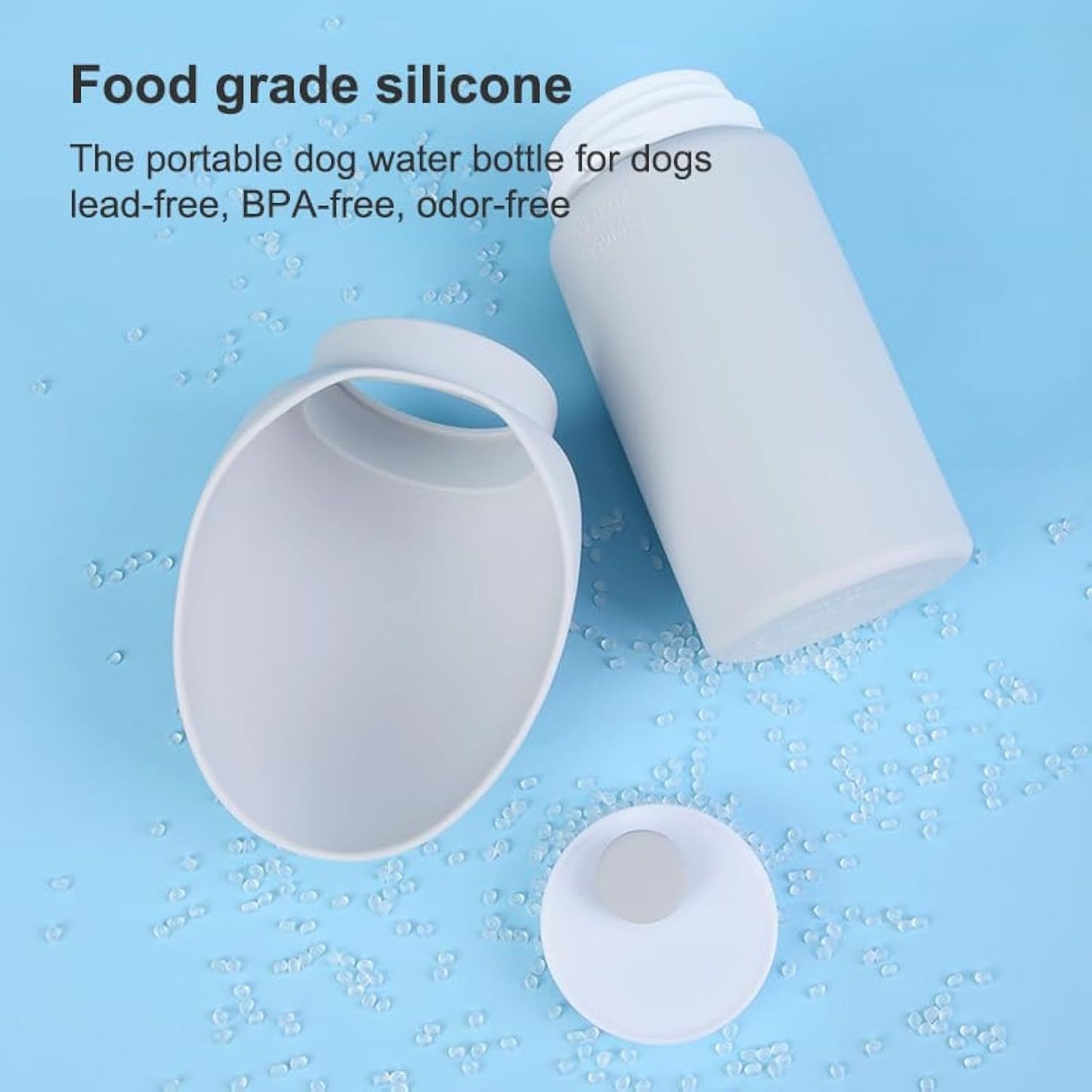 Leak-Proof Foldable Dog Water Bottle 550ml – Portable Travel Dispenser with Drinking Bowl for Dogs & Puppies