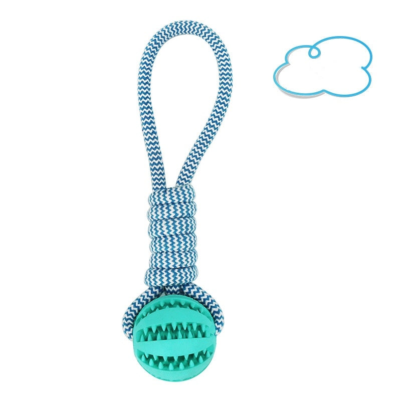 Interactive Dog Toy Balls – Treat-Dispensing Rope & Rubber Chew Balls for Small & Medium Dogs, Bite-Resistant & Dental-Cleaning