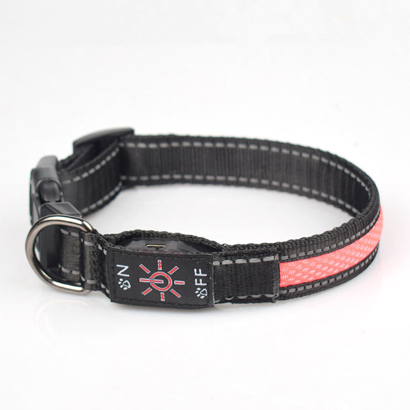 LED Luminous Waterproof Nylon Mesh Pet Collar with Type-C Charging Port – Durable & Visible