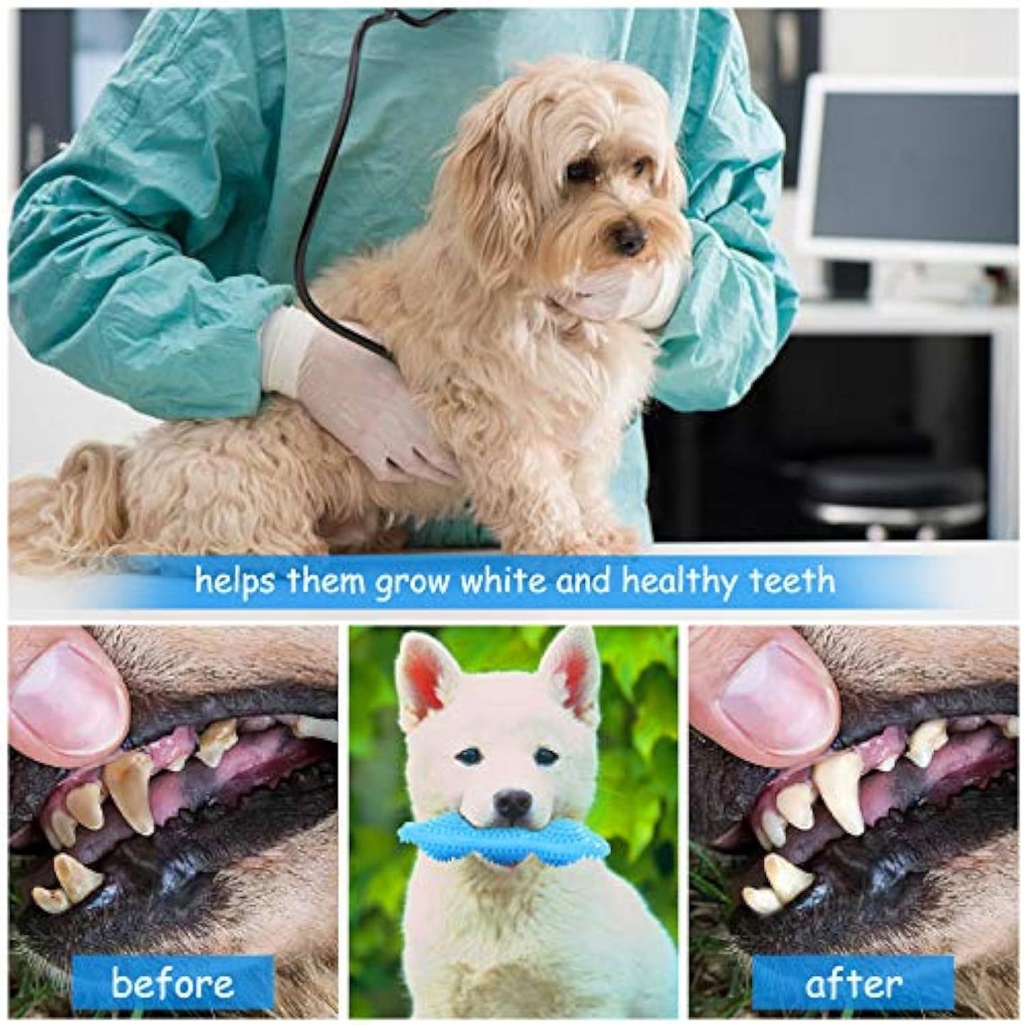 360° Puppy Teething Chew Toys – Soothes Pain & Cleans Teeth for Small & Medium Dogs