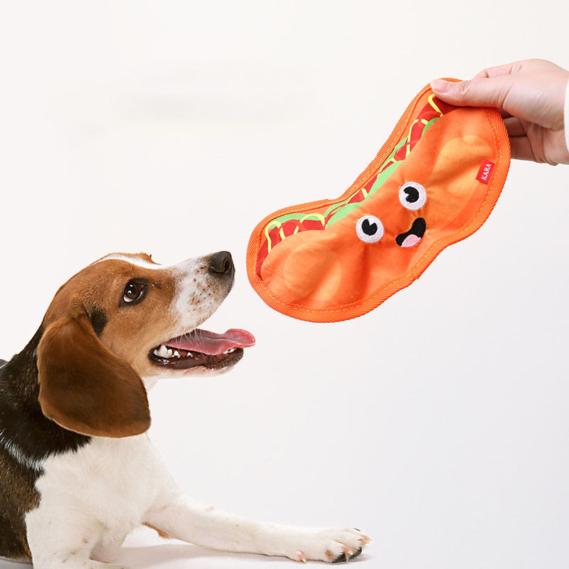 Hamburger Crinkle Squeaky Dog Toy β Durable No-Stuffing Chew Toy for Puppies & Small, Medium, Large Dogs