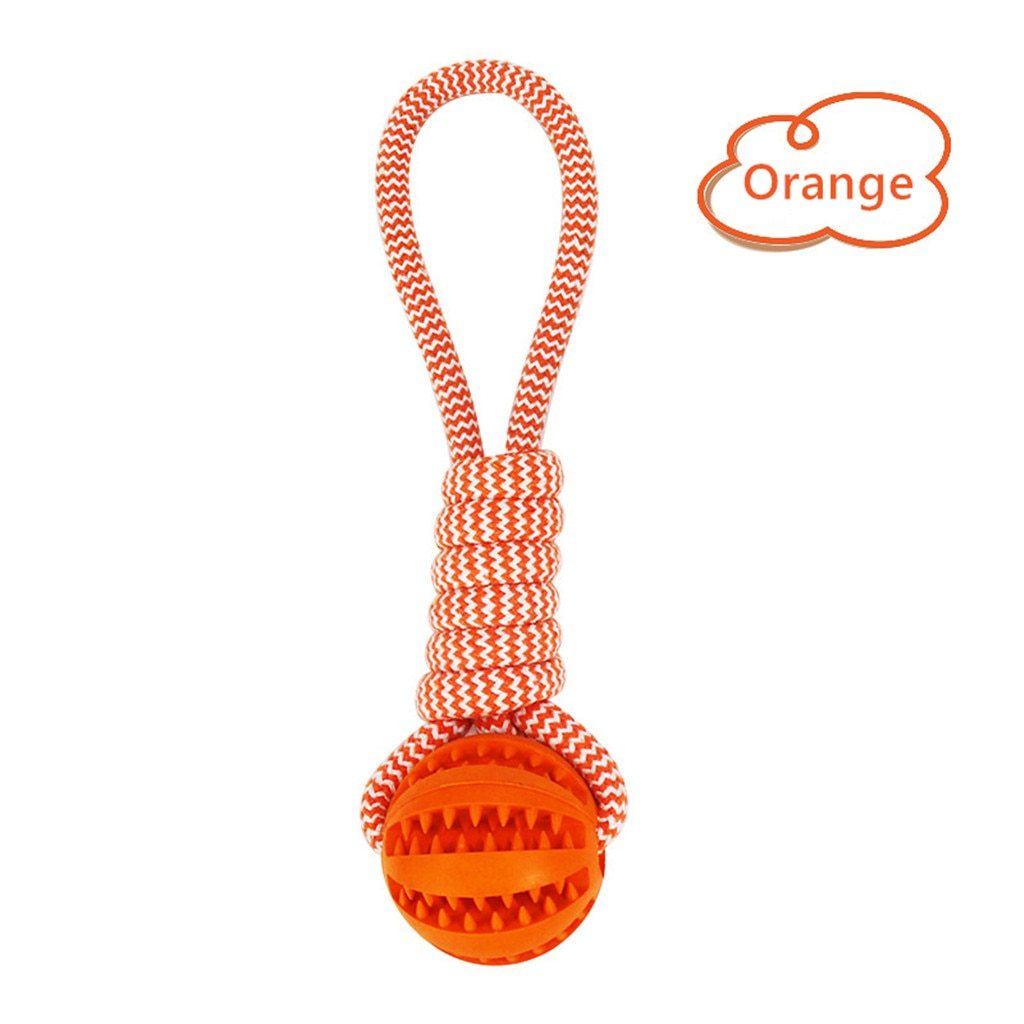 Interactive Dog Toy Balls – Treat-Dispensing Rope & Rubber Chew Balls for Small & Medium Dogs, Bite-Resistant & Dental-Cleaning