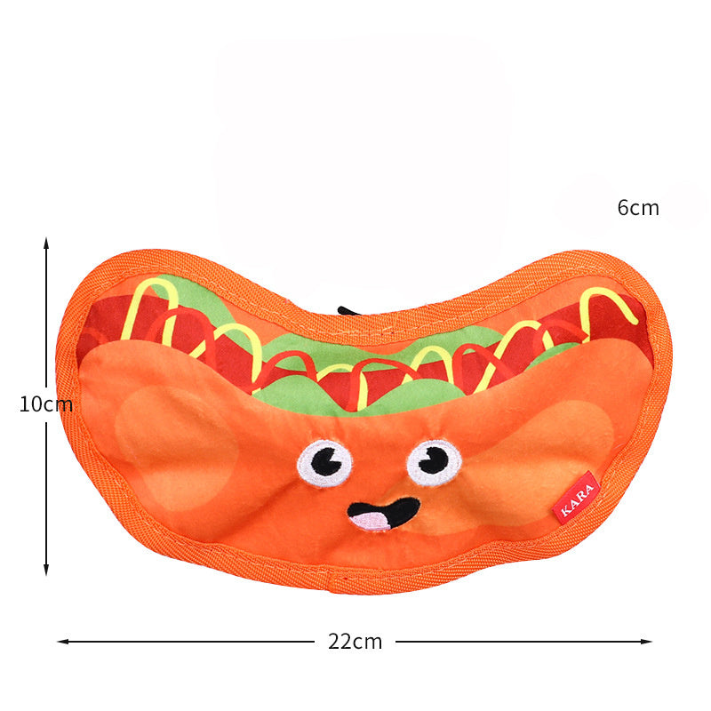 Hamburger Crinkle Squeaky Dog Toy β Durable No-Stuffing Chew Toy for Puppies & Small, Medium, Large Dogs