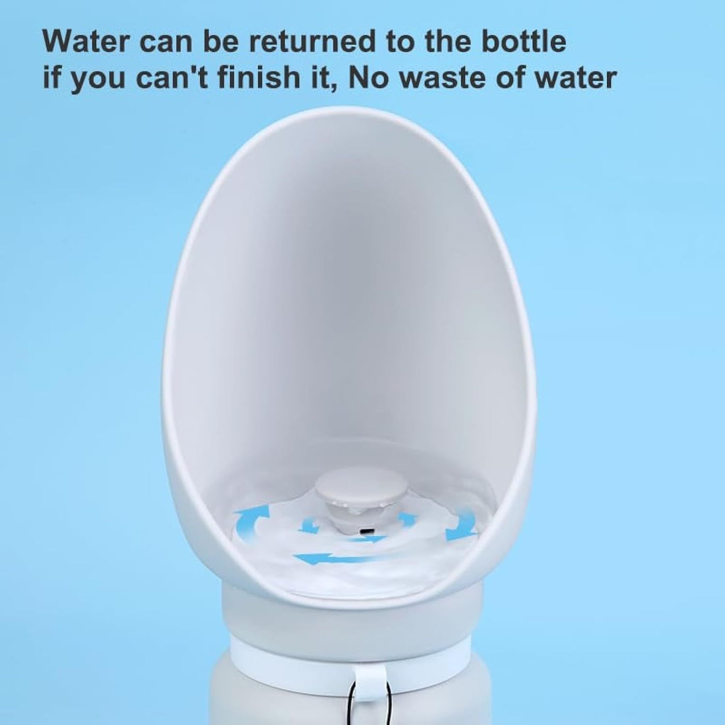 Leak-Proof Foldable Dog Water Bottle 550ml – Portable Travel Dispenser with Drinking Bowl for Dogs & Puppies