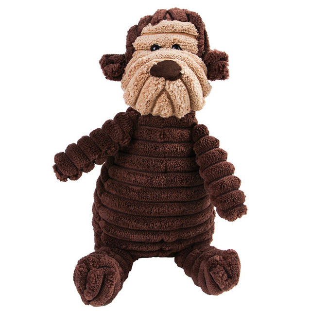 Vocal Animal Plush Dog Toy – Chew & Molar Teeth Cleaning Trainer for Small & Medium Dogs