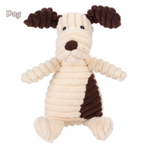 Vocal Animal Plush Dog Toy – Chew & Molar Teeth Cleaning Trainer for Small & Medium Dogs