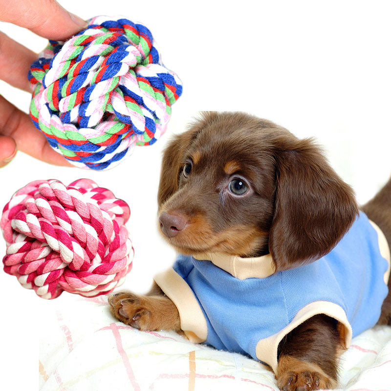 Cotton Rope Ball Dog Toy – Chew & Tug Toy for Small & Medium Breeds