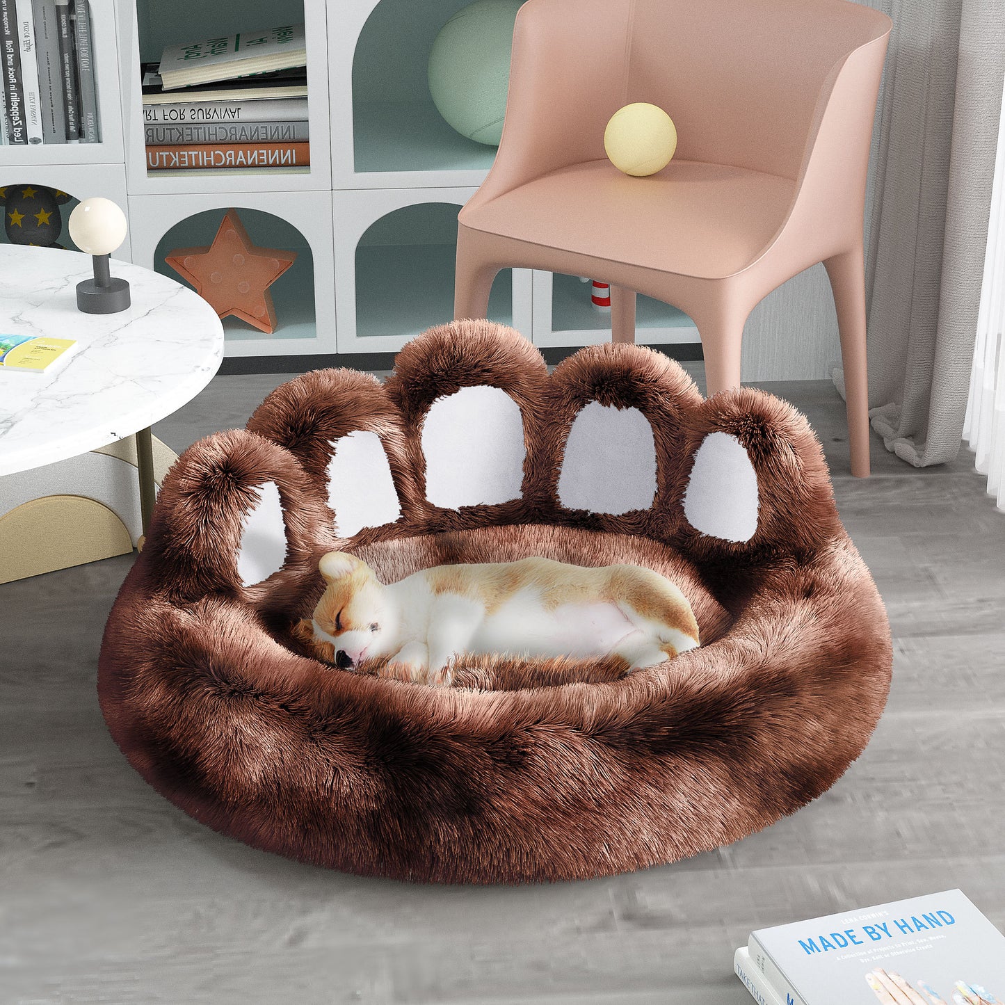 Bear Paw Dog & Cat Bed β Cozy Plush Pet Bed for Small Dogs and Indoor Cats, Soft Cute Pet Furniture