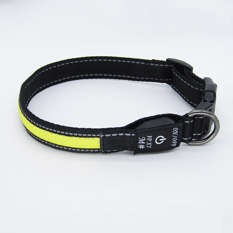 LED Luminous Waterproof Nylon Mesh Pet Collar with Type-C Charging Port – Durable & Visible