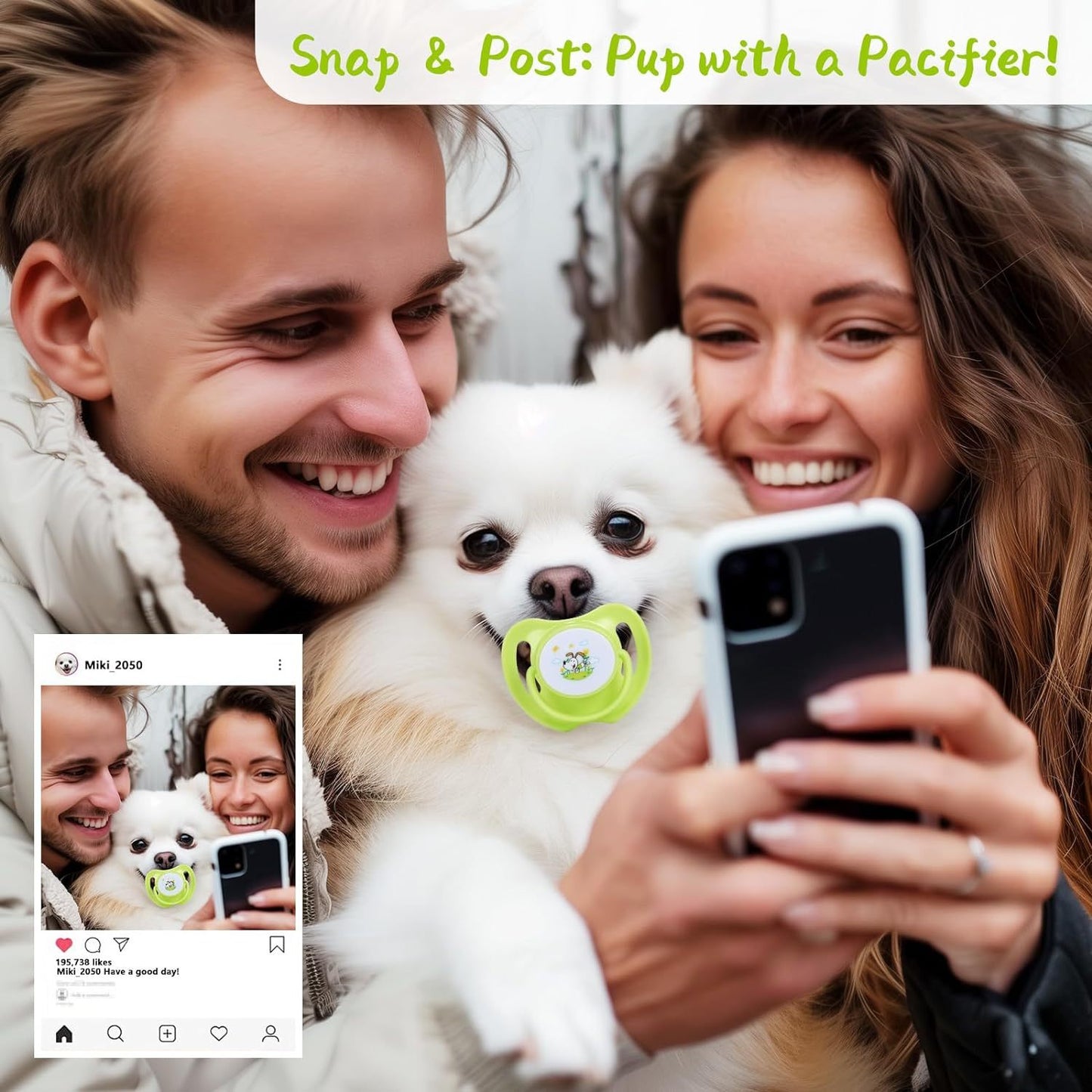Dog & Kitten Pacifier Teething Toy – Chew Toy for Small Dogs, Puppies & Cats, Essential Pet Supplies