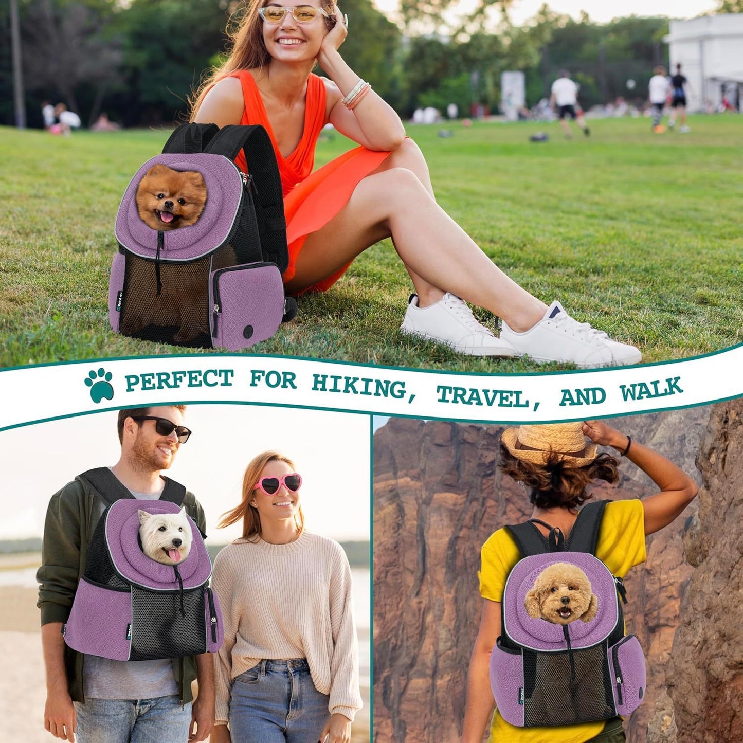 Breathable Dog Carrier Backpack – Portable Travel Bag for Small Dogs & Puppies
