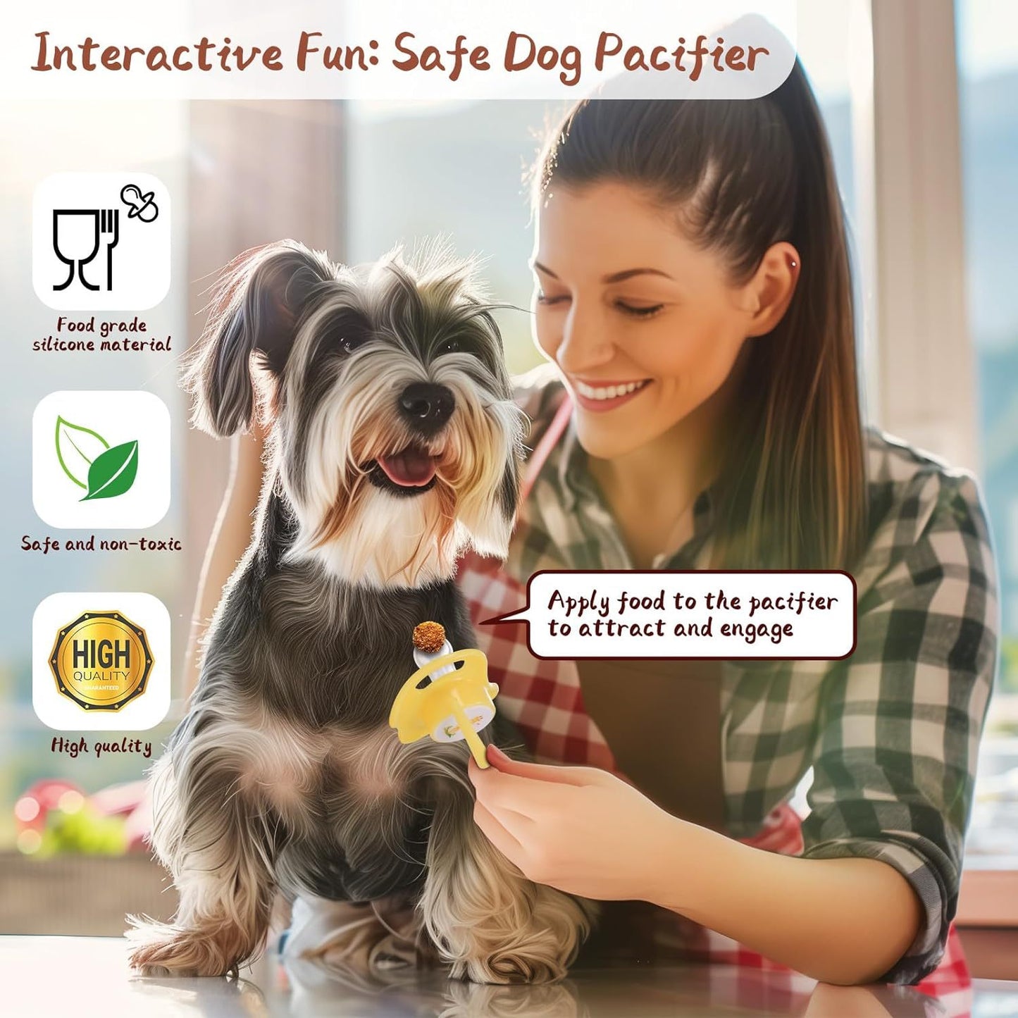 Dog & Kitten Pacifier Teething Toy – Chew Toy for Small Dogs, Puppies & Cats, Essential Pet Supplies