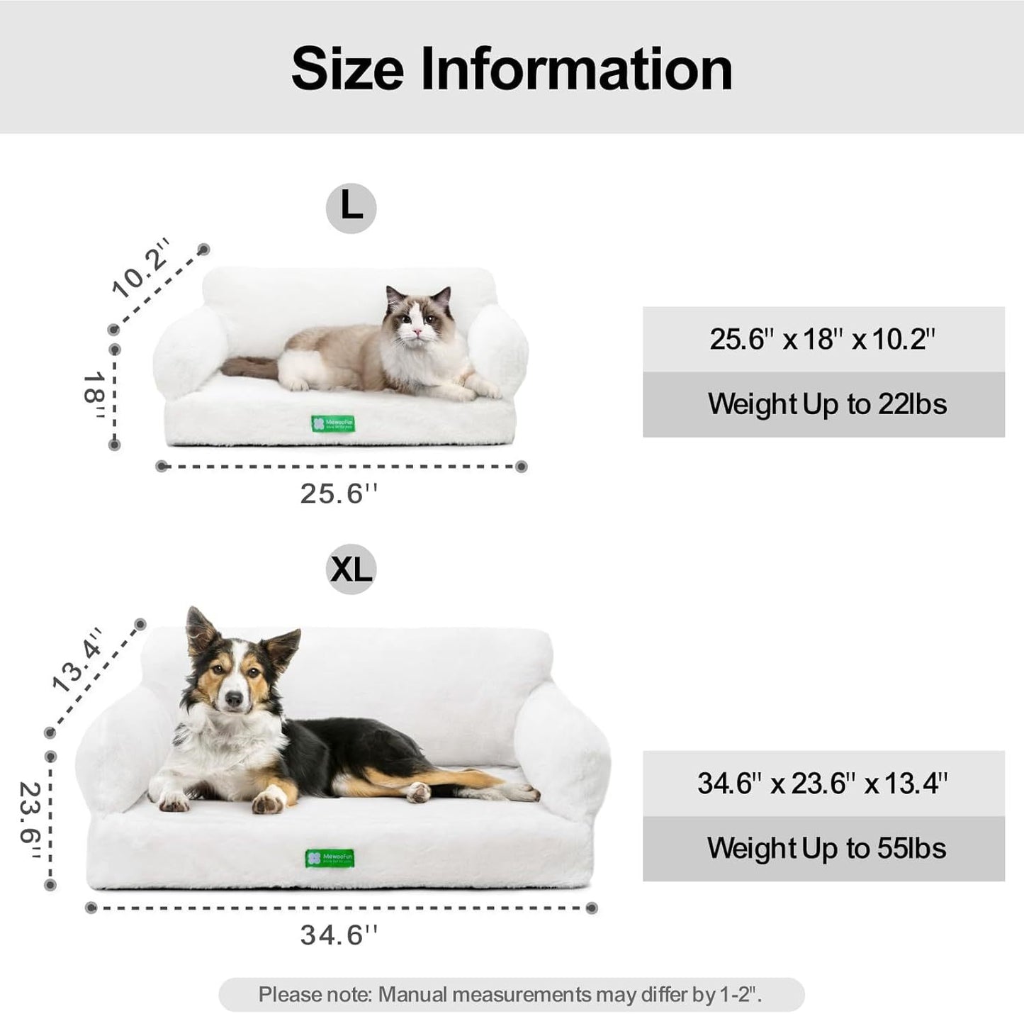 MEWOOFUN Orthopedic Dog Bed MEWOOFUN Orthopedic Dog Bed Sofa with Egg Foam – Washable Cover & Non-Slip Bottom, Large 35" for Medium Dogs, Beige
