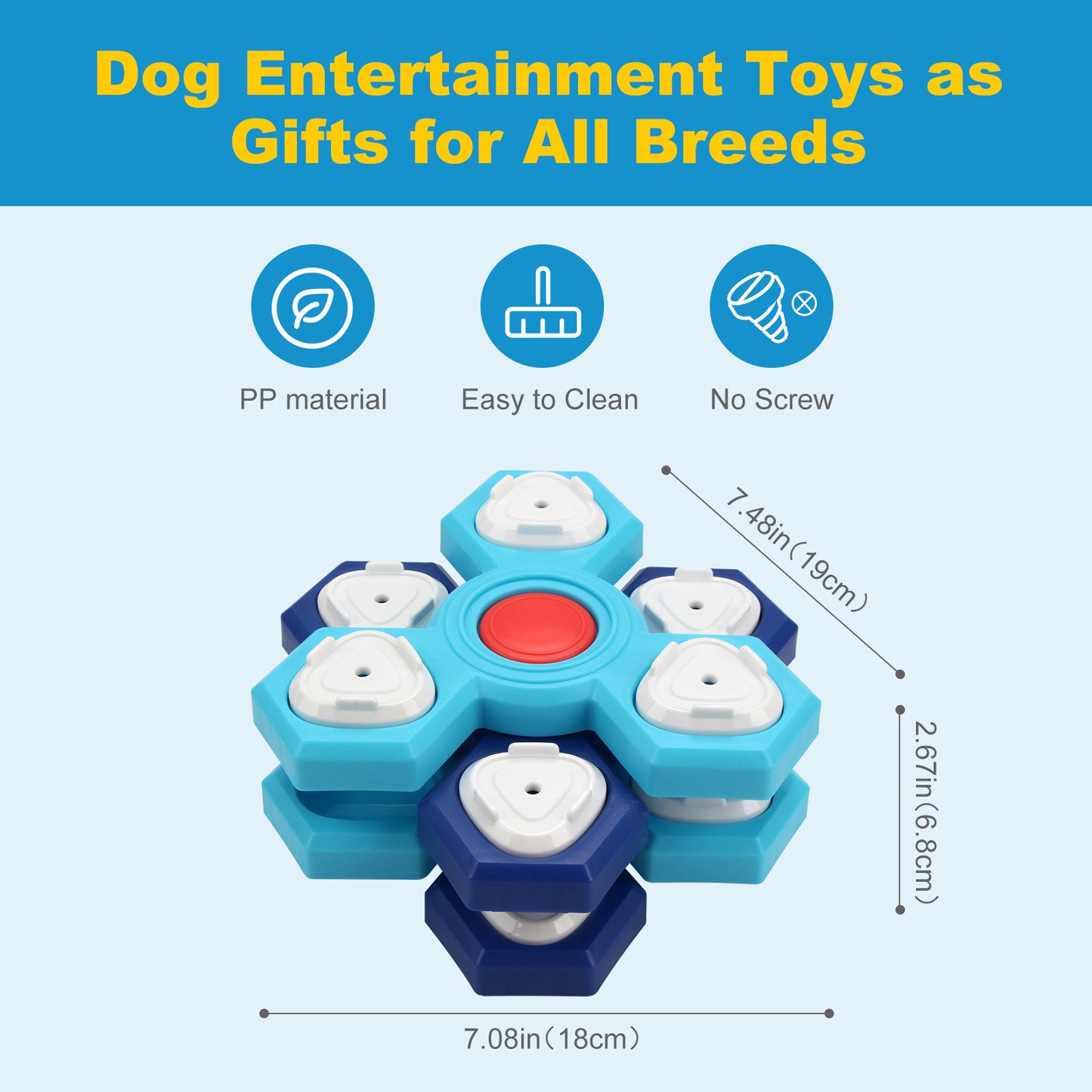 Interactive Dog Puzzle Toy – Slow-Feeding Treat Dispenser for Small & Large Dogs, Puppy Enrichment & IQ Training