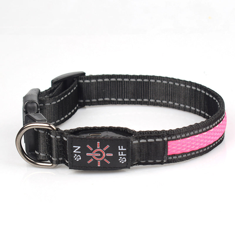 LED Luminous Waterproof Nylon Mesh Pet Collar with Type-C Charging Port – Durable & Visible