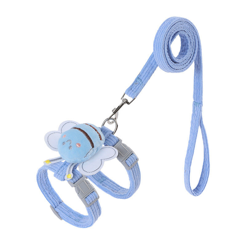 Adjustable Cat Harness & Leash Set – Cute Yellow Bee Plaid, Escape-Proof, Lightweight & Soft – Fits Small & Large Cats