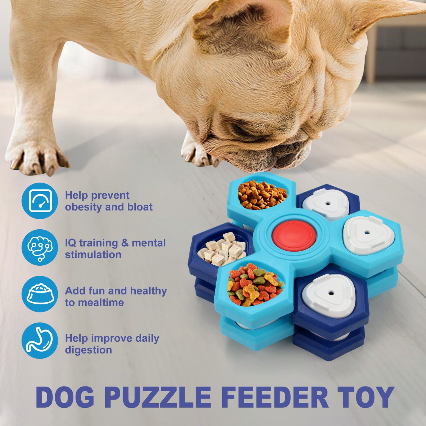 Interactive Dog Puzzle Toy – Slow-Feeding Treat Dispenser for Small & Large Dogs, Puppy Enrichment & IQ Training
