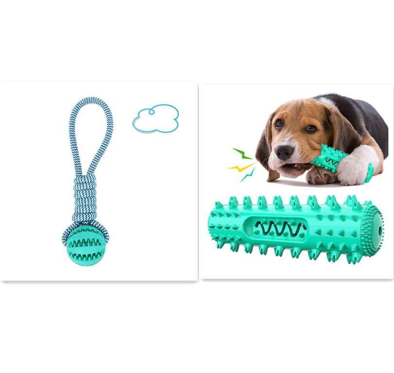 Interactive Dog Toy Balls – Treat-Dispensing Rope & Rubber Chew Balls for Small & Medium Dogs, Bite-Resistant & Dental-Cleaning
