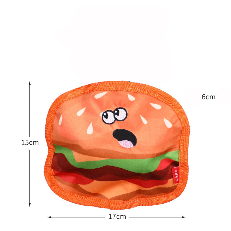 Hamburger Crinkle Squeaky Dog Toy β Durable No-Stuffing Chew Toy for Puppies & Small, Medium, Large Dogs