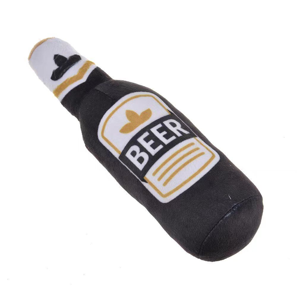 Plush Vodka Squeaky Dog Toy – Stuffed Chew & Molar Teething Toy for Small & Medium Dogs