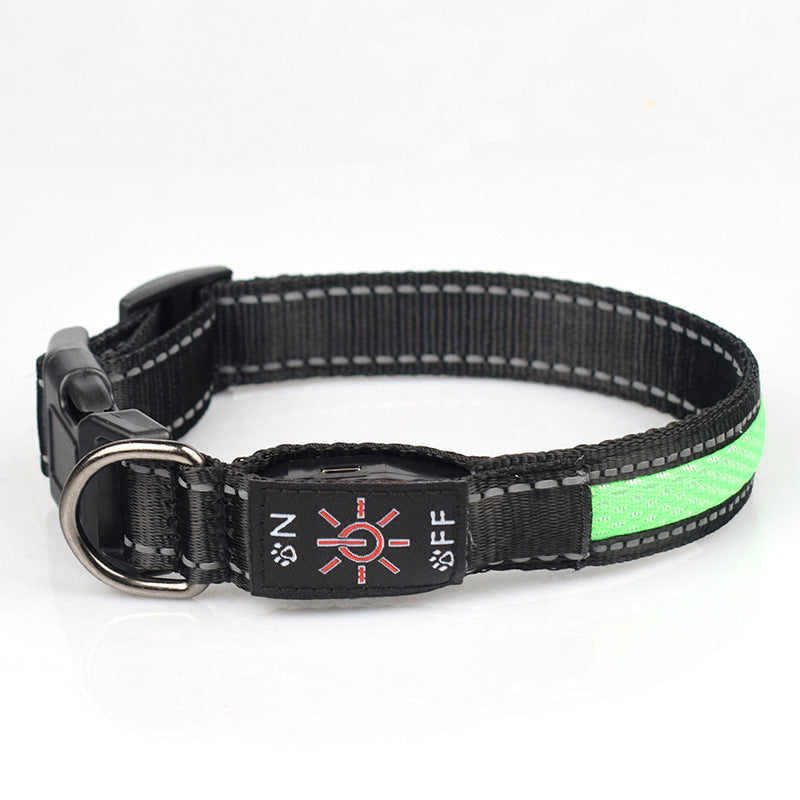LED Luminous Waterproof Nylon Mesh Pet Collar with Type-C Charging Port – Durable & Visible