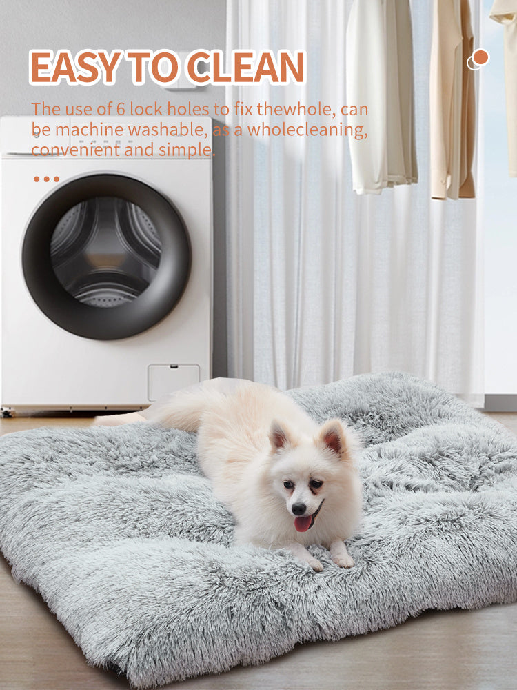 Washable Plush DogWashable Plush Dog Bed – Soft Sofa Mat & Portable Pet Kennel for Small and Medium Dogs, Cozy Sleep Protector