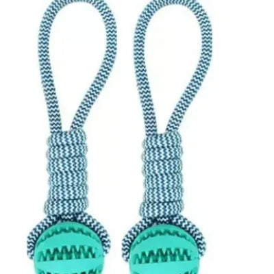 Interactive Dog Toy Balls – Treat-Dispensing Rope & Rubber Chew Balls for Small & Medium Dogs, Bite-Resistant & Dental-Cleaning