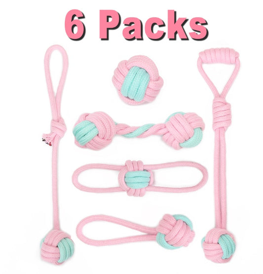 Cotton Rope Dog Chew Toy – Dental Teeth Cleaning Toy for Small Breeds (Chihuahua, Pomeranian, Maltese, Yorkie, Shih Tzu, Toy Poodle)