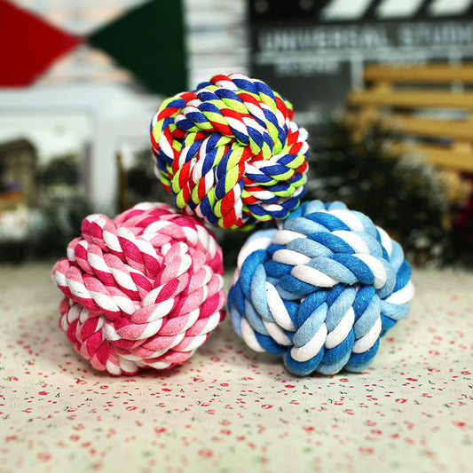 Cotton Rope Ball Dog Toy – Chew & Tug Toy for Small & Medium Breeds