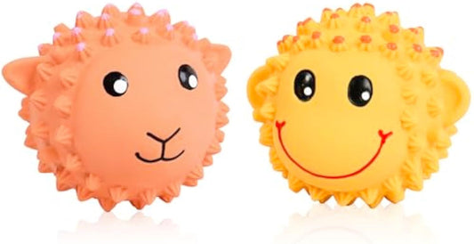 Interactive Squeaky Dog Toy Balls – Spiky Latex Chew & Fetch Toy for Puppies, Small & Medium Dogs, Teeth Cleaning Fun