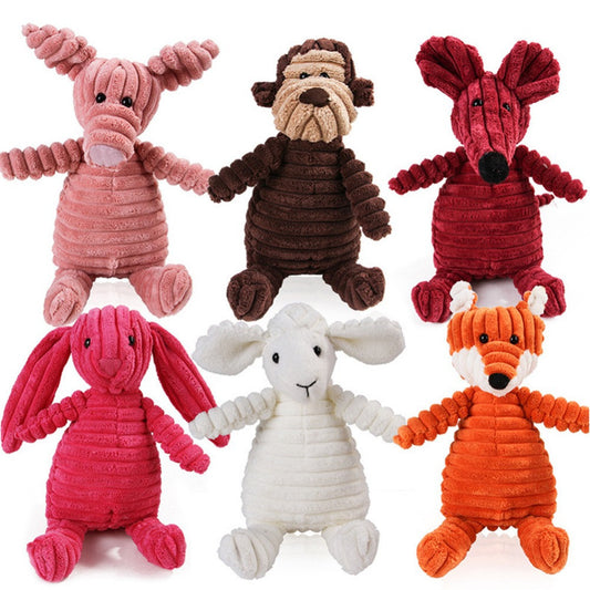 Vocal Animal Plush Dog Toy – Chew & Molar Teeth Cleaning Trainer for Small & Medium Dogs
