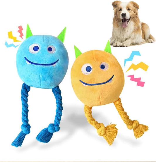 Squeaky Plush & Rope Dog Toys for Small & Medium Breeds – Interactive Puppy Chew Toys to Keep Dogs Busy