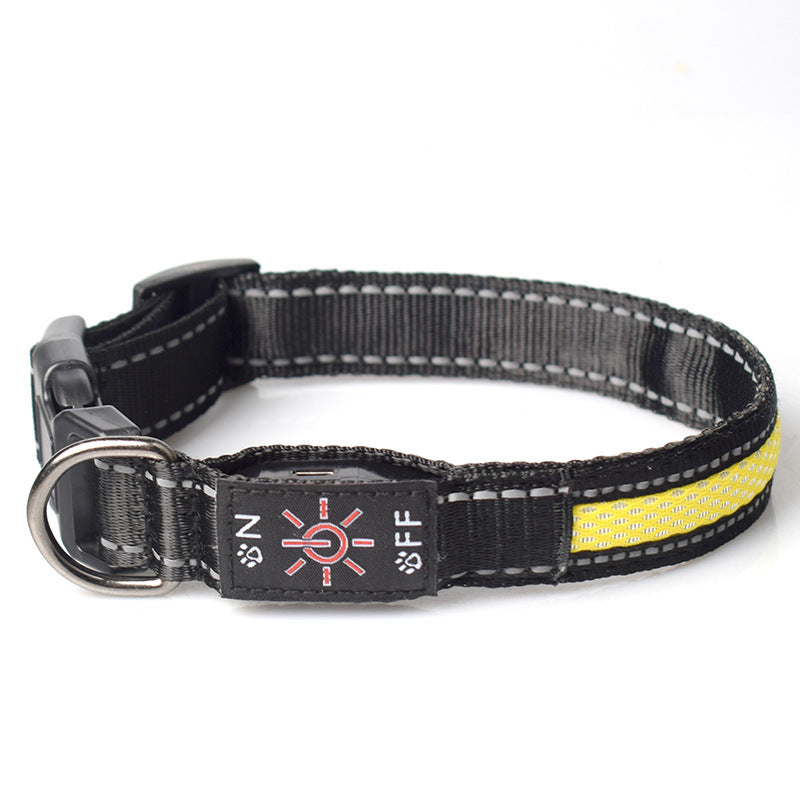 LED Luminous Waterproof Nylon Mesh Pet Collar with Type-C Charging Port – Durable & Visible