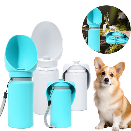 Folding Pet Travel Water Bottle 550ml – Portable Dog & Cat Drinking Dispenser