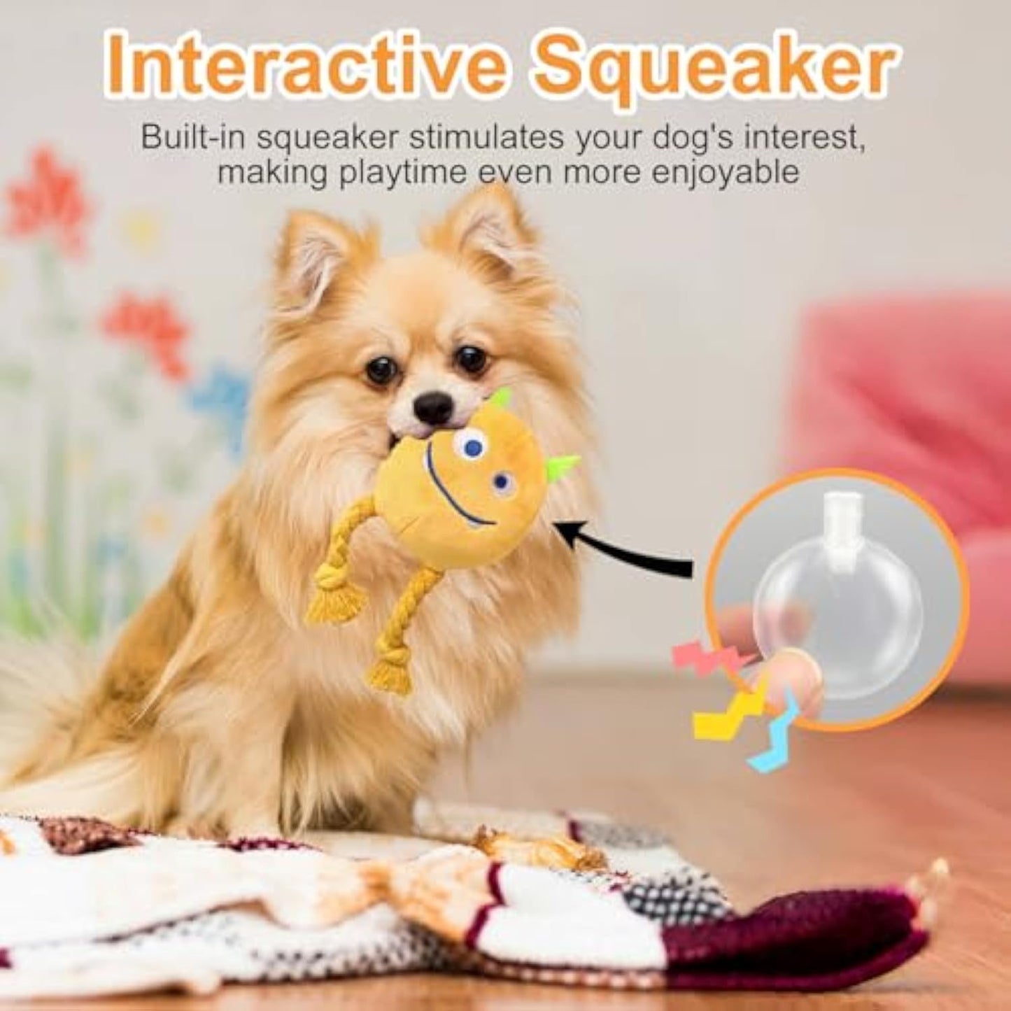 Squeaky Plush & Rope Dog Toys for Small & Medium Breeds – Interactive Puppy Chew Toys to Keep Dogs Busy