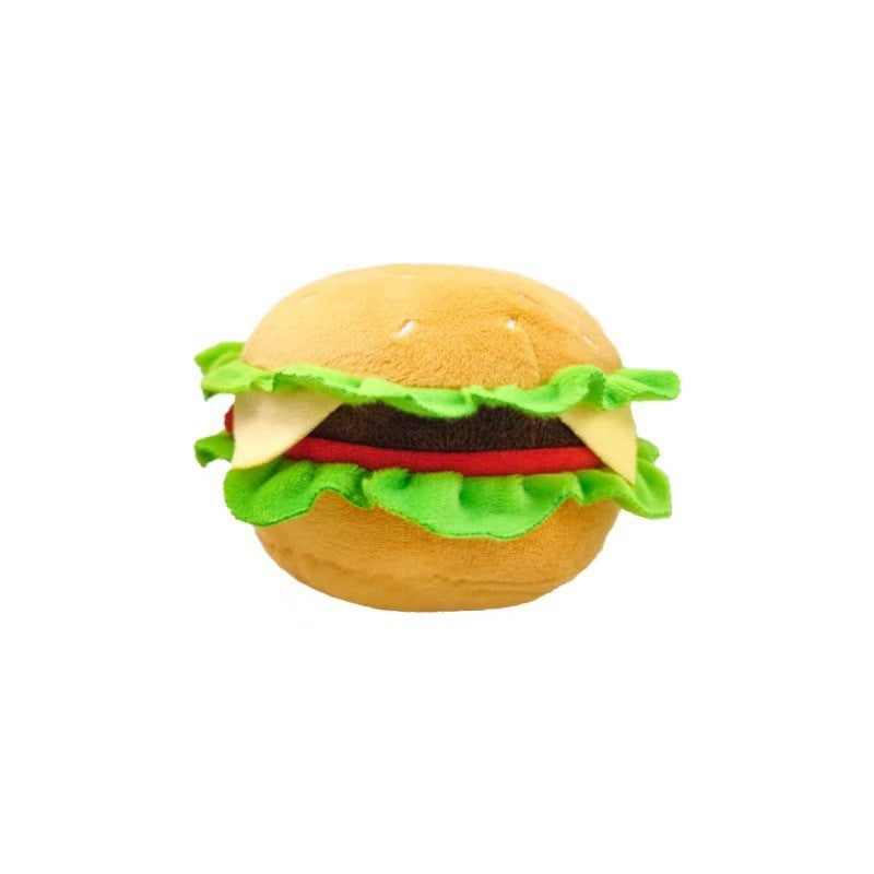 4-in-1 Squeaky Plush Fast Food Dog Toy Set – Bucket, Fries, Soda & Burger for Small & Medium Dogs