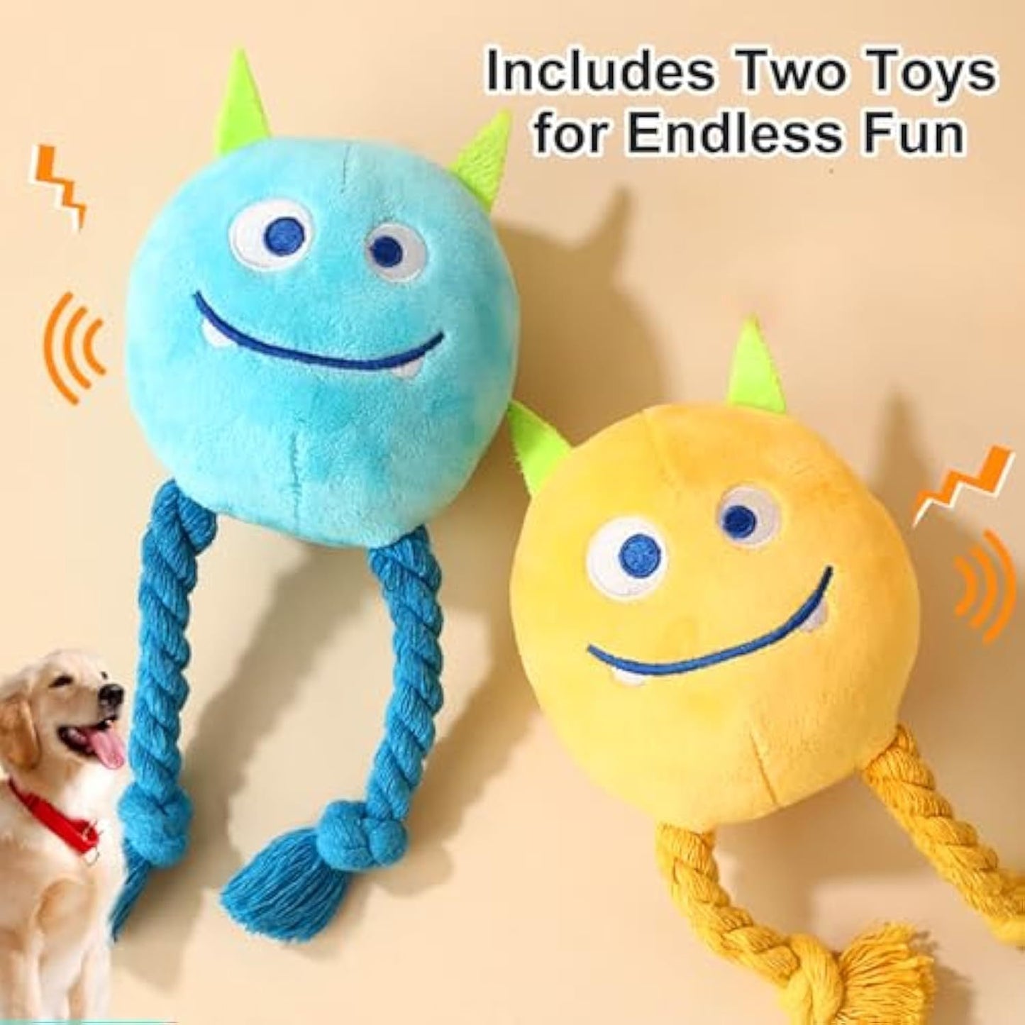 Squeaky Plush & Rope Dog Toys for Small & Medium Breeds – Interactive Puppy Chew Toys to Keep Dogs Busy