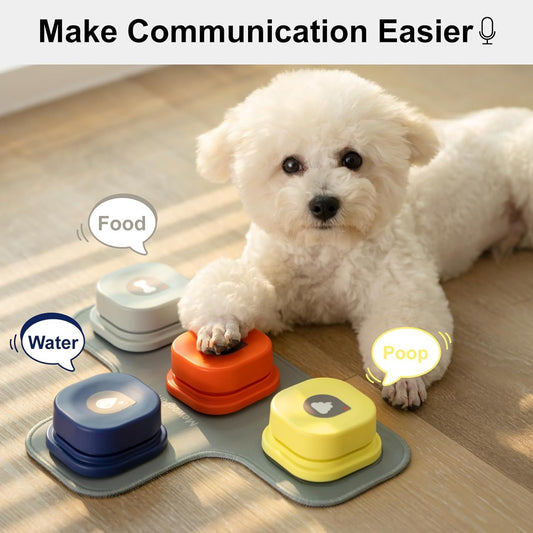 MEWOOFUN Dog Talking Buttons Set – 3 Recordable Communication Buttons for Small & Medium Dogs