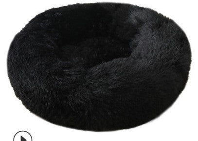Plush Round Pet Bed for Cats & Small Dogs – Soft Washable Nest for Cozy Sleep