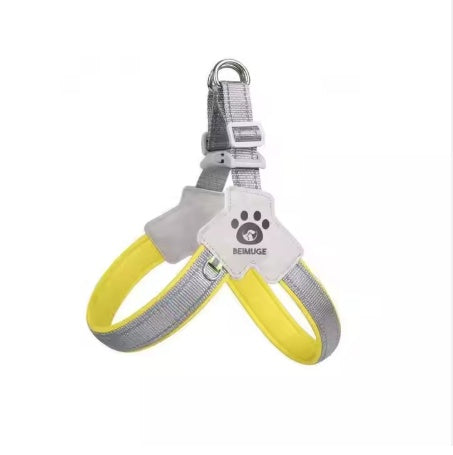 Adjustable Reflective Pet Dog & Cat Harness with Leather Leash – Comfortable & Easy Control