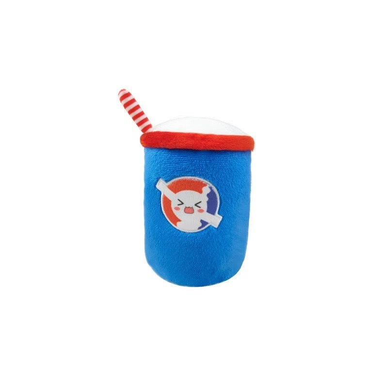 4-in-1 Squeaky Plush Fast Food Dog Toy Set – Bucket, Fries, Soda & Burger for Small & Medium Dogs