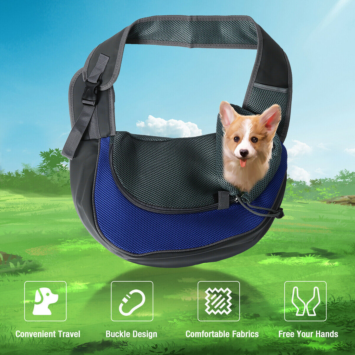 Portable Dog Carrier Bag – Travel Backpack for Small Dogs & Puppies